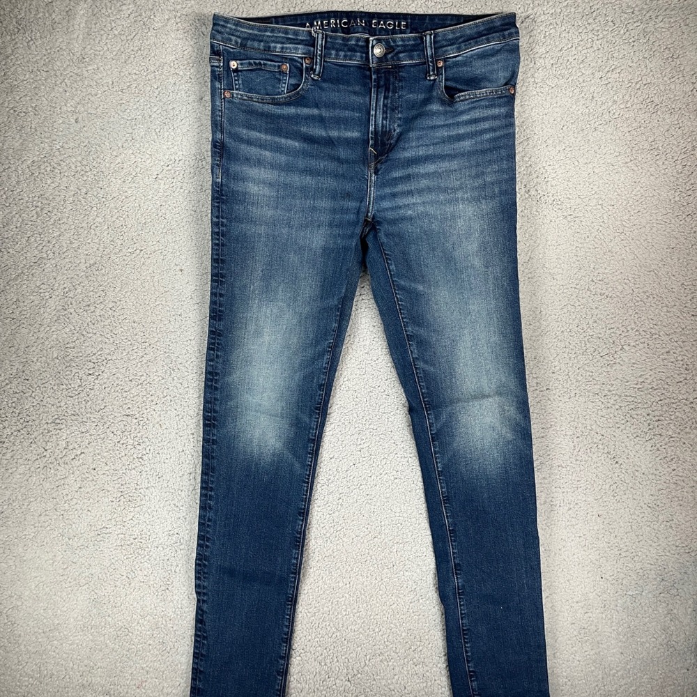 American Eagle Airflex+ Skinny Jeans Mens 36x36 Blue Medium Wash Denim